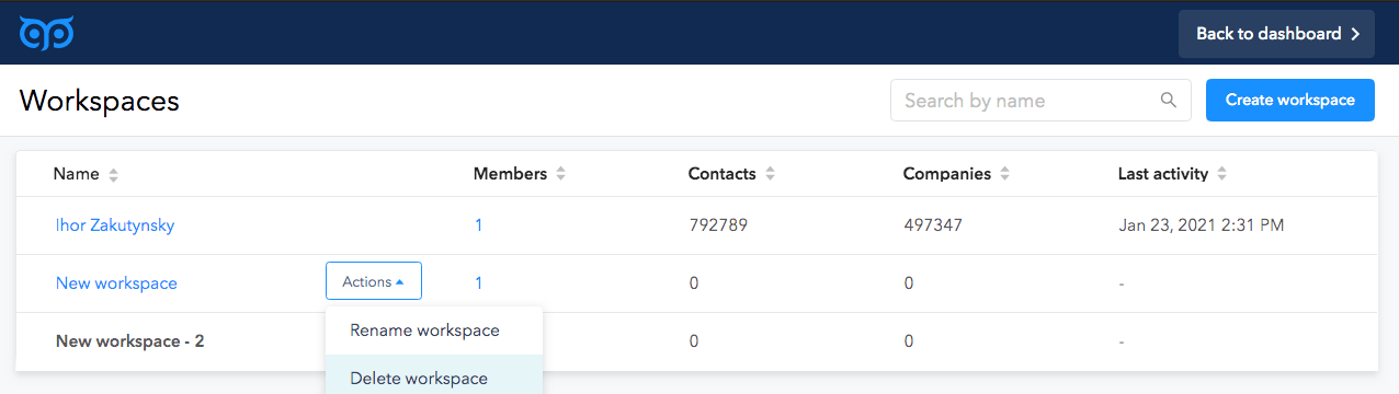 Create and manage workspaces